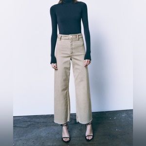 Zara The Marine Straight High Waist Flare Leg Jeans